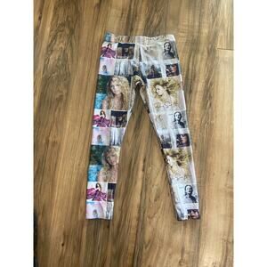 Taylor Swift Album Art Collage Pattern Kids Leggings SZ 7